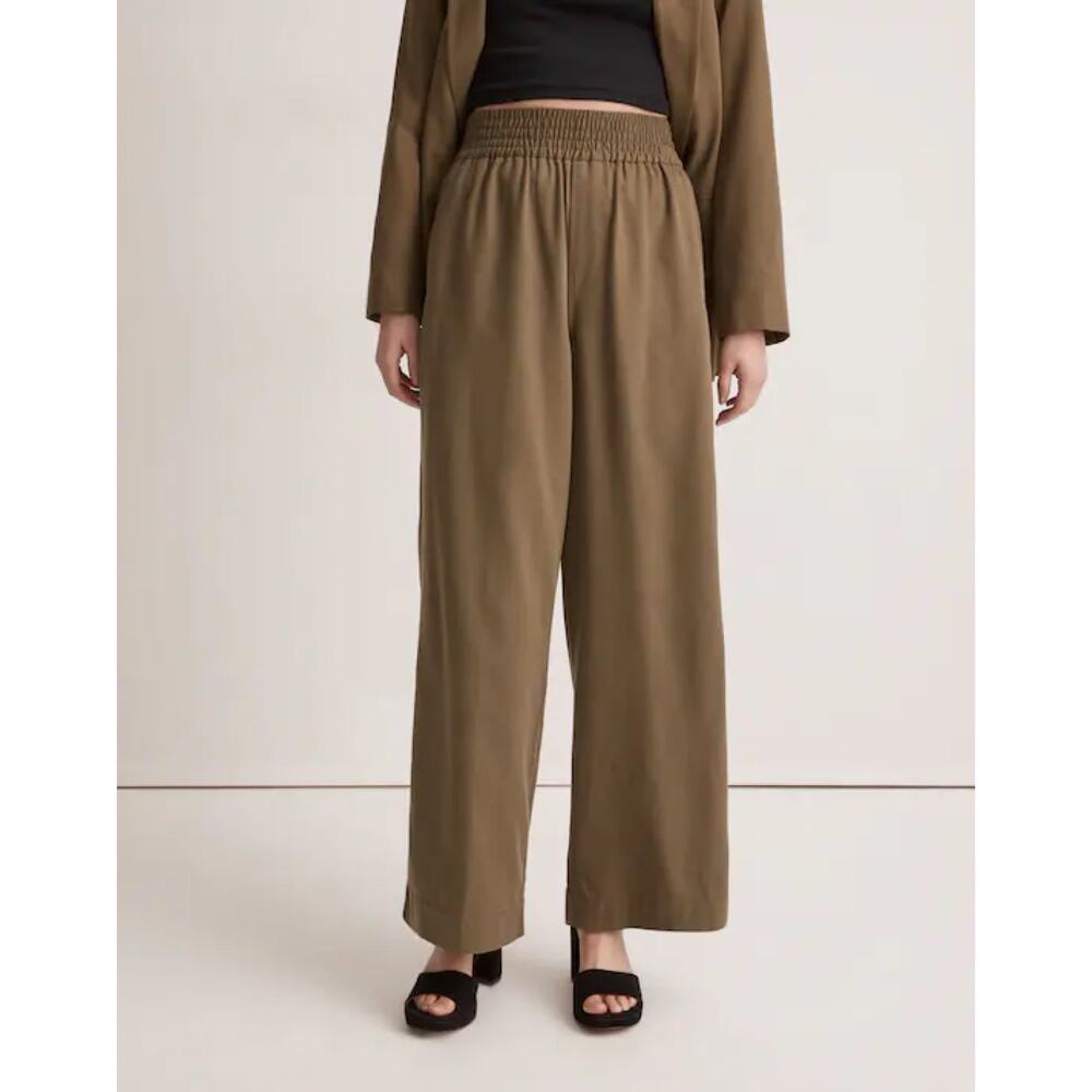 New Madewell Drapeweave Carley Wide-Leg Pants in Kale Women's Size S